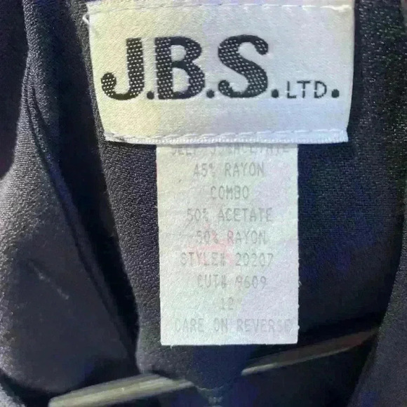 JBS cropped black top Vintage SZ 12 - Picture 3 of 4